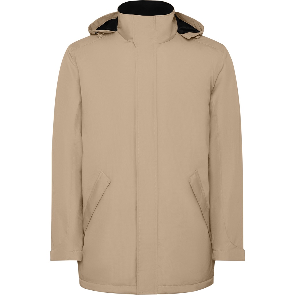 PARKA AMERICA · ACOLCHADO · HIDROFUGADO · CAPUCHA OCULTA · CORTAVIENTO · ECO