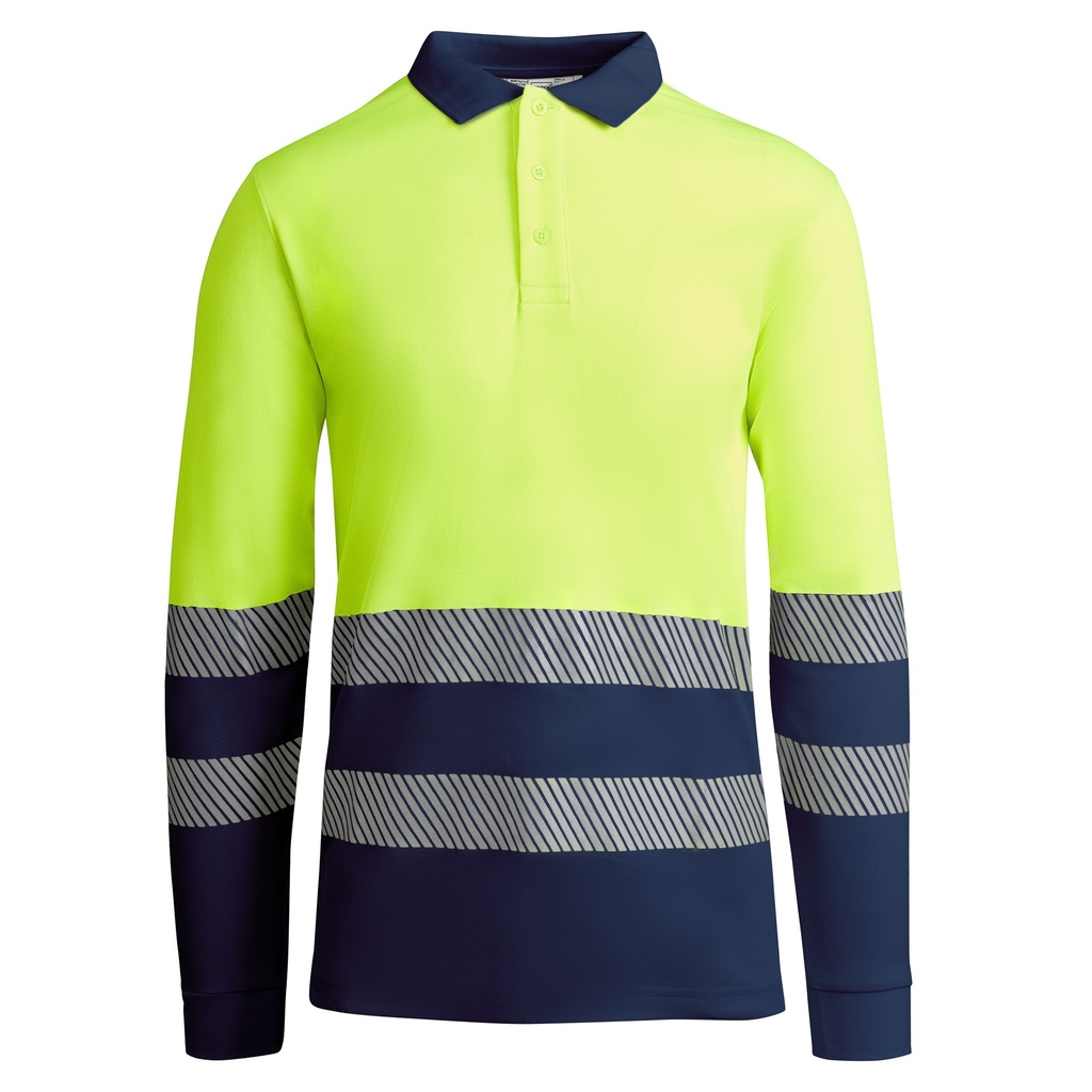 POLO ATRIO L/S · BICOLOR · ML · ALGODON · BANDA SEGMENTADA · AV · CE II CAT · [170g]