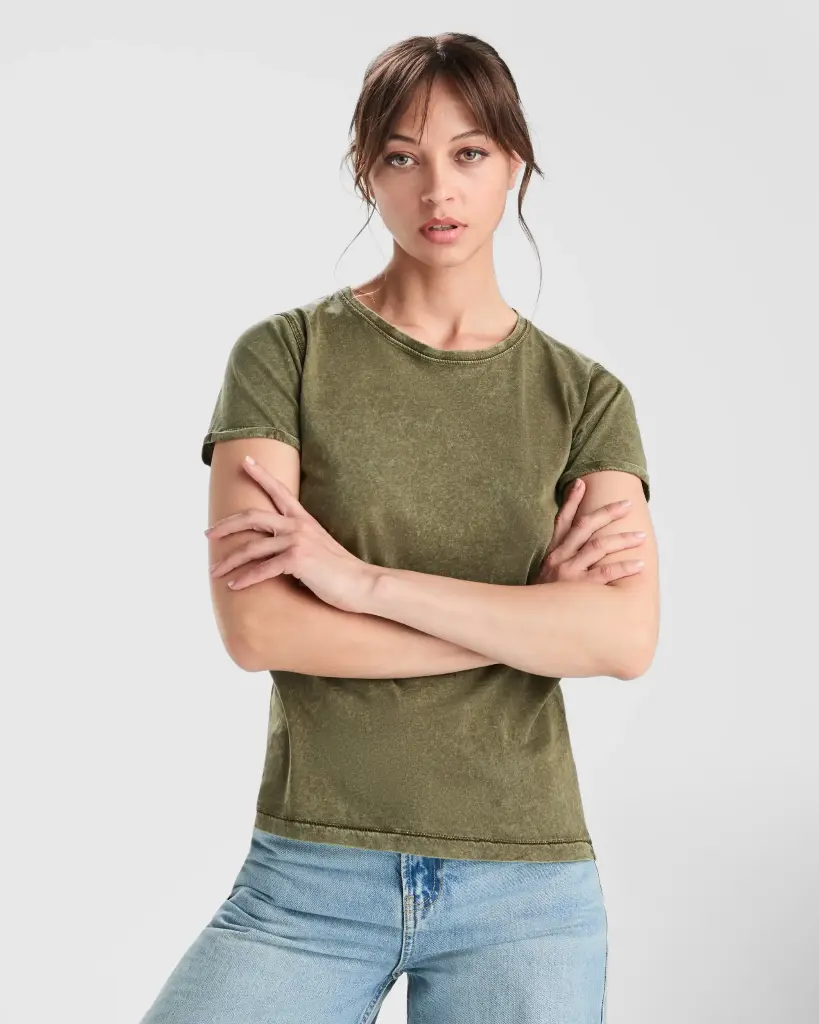 CAMISETA HUSKY WOMAN · MC · EFECTO JEANS · 100% ALGODON · [160g]