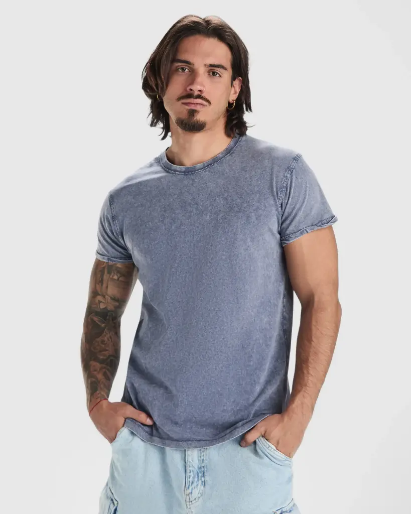 CAMISETA HUSKY · MC · EFECTO JEANS · 100% ALGODON · [160g]